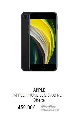 Apple iPhone se 2 64GB Nero - Spedizione Gratuita