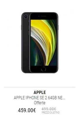 Apple iPhone se 2 64GB Nero - Spedizione Gratuita