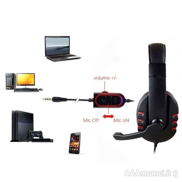Foto 3Cuffie da gioco cablate Driver stereo da 40 mm, colore nero