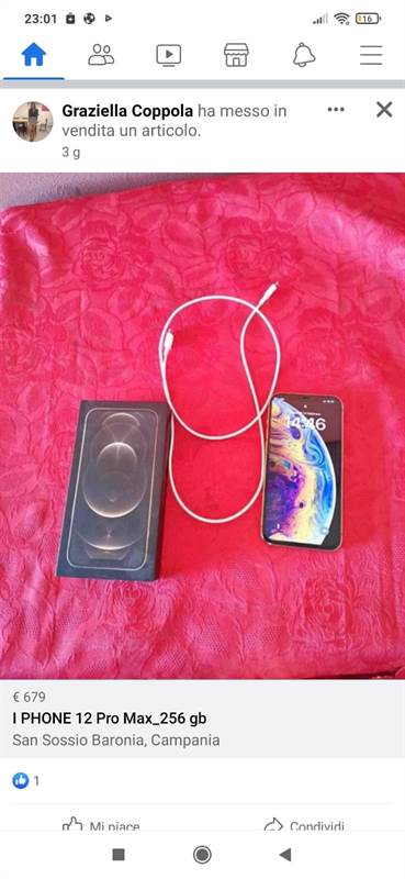I Phone 12 pro max 256 gb buone condizioni, colore Gold